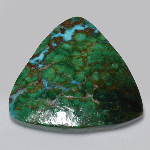 8.65 ct Multicolor Chrysocolla Gemstone, Chrysocolla Gem in Trillion Cabochon Shape for Sale.