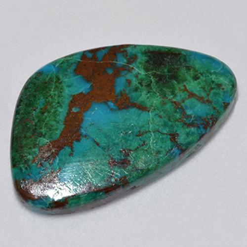 6.24 ct Multicolor Chrysocolla Gemstone, Chrysocolla Gem in Fancy Cabochon Shape for Sale.