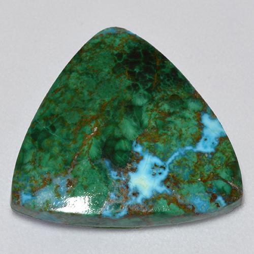 7.84 ct Multicolor Chrysocolla Gemstone, Chrysocolla Gem in Trillion Cabochon Shape for Sale.