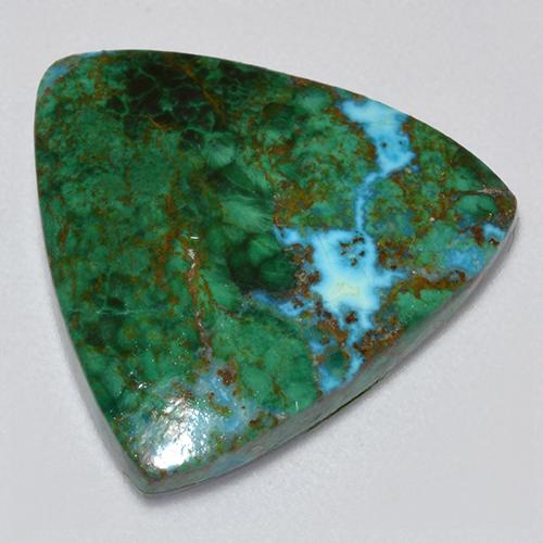 7.84 ct Multicolor Chrysocolla Stone, Natural Chrysocolla in Trillion Cabochon Shape for Sale