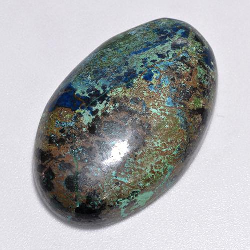 Multicolor Chrysocolla Gem - 28.9ct Oval Cabochon (ID: 517500)