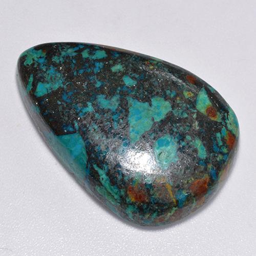 31.93 ct Multicolor Chrysocolla Stone, Natural Chrysocolla in Pear Cabochon Shape for Sale