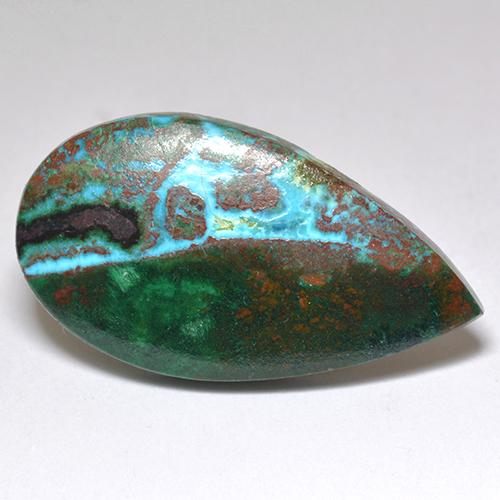 9.20 ct Multicolor Chrysocolla Stone, Natural Chrysocolla in Pear Cabochon Shape for Sale