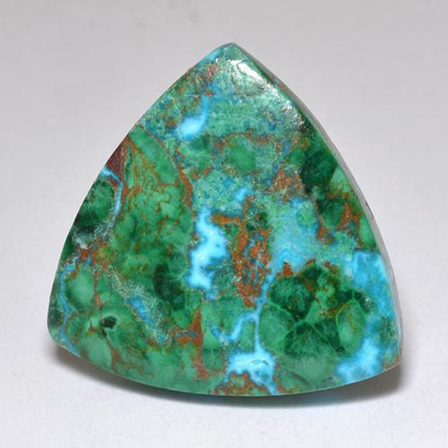 6.62 ct Multicolor Chrysocolla Gemstone, Chrysocolla Gem in Trillion Cabochon Shape for Sale.