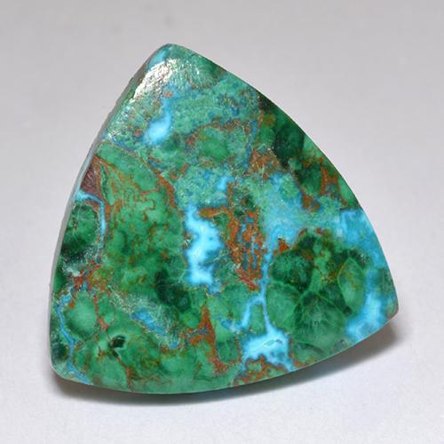 6.62 ct Multicolor Chrysocolla Stone, Natural Chrysocolla in Trillion Cabochon Shape for Sale