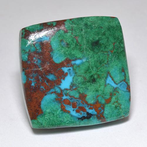 10.69 ct Multicolor Chrysocolla Gemstone, Chrysocolla Gem in Square Cabochon Shape for Sale.