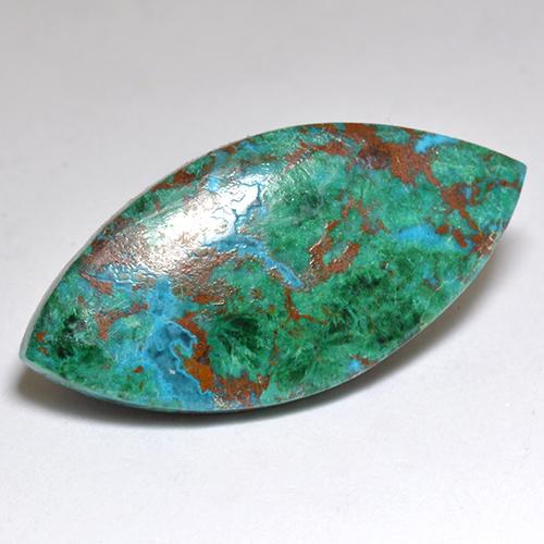 9.12 ct Multicolor Chrysocolla Gemstone, Chrysocolla Gem in Marquise Cabochon Shape for Sale.