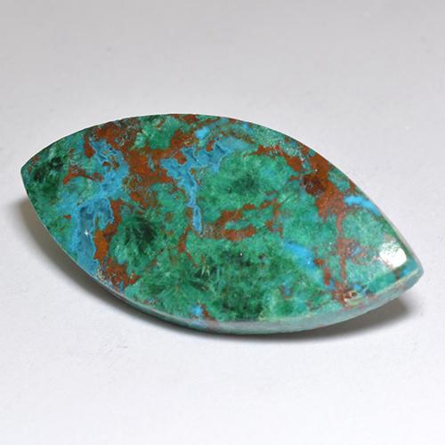 9.12 ct Multicolor Chrysocolla Stone, Natural Chrysocolla in Marquise Cabochon Shape for Sale