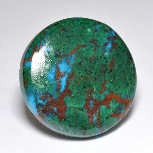 8.66 ct Multicolor Chrysocolla Stone, Natural Chrysocolla in Round Cabochon Shape for Sale