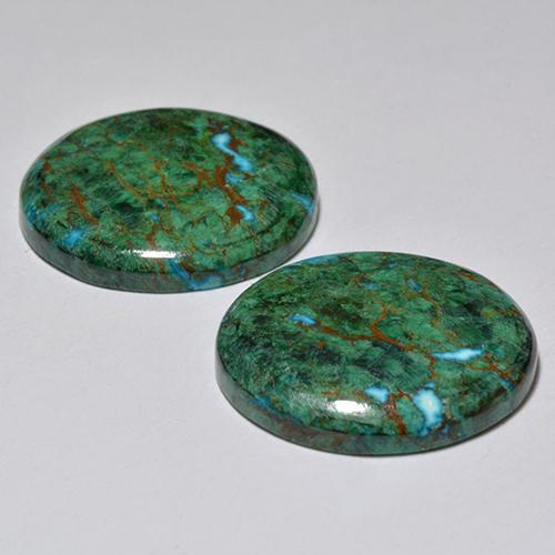 Chrysocolla Gemstones in 18.4 mm Size for Sale, Chrysocolla Stones in Multicolor Color