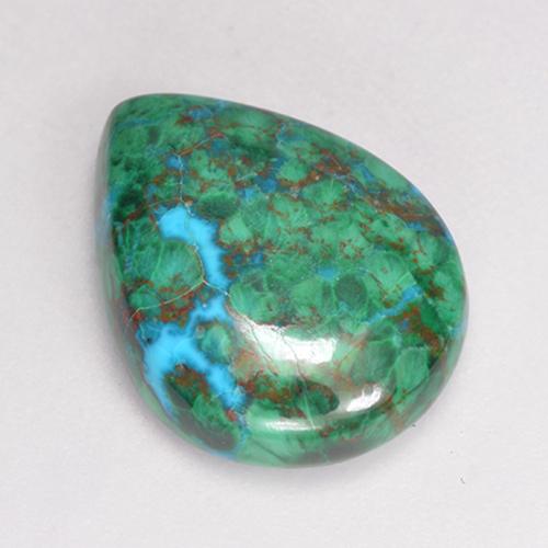 4.65 ct Multicolor Chrysocolla Stone, Natural Chrysocolla in Pear Cabochon Shape for Sale