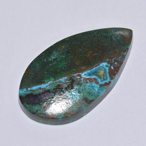 Multicolore Chrysocolle gemme - 10.2ct Poire cabochon (ID: 518233)