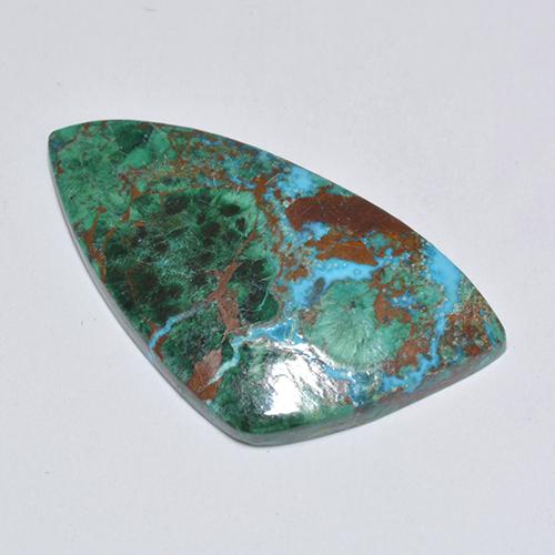9.00 ct Multicolor Chrysocolla Gemstone, Chrysocolla Gem in Fancy Cabochon Shape for Sale.