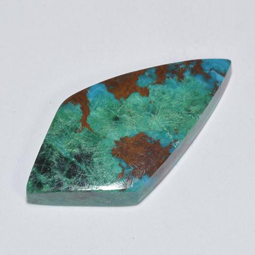 6.57 ct Multicolor Chrysocolla Gemstone, Chrysocolla Gem in Rhomb Cabochon Shape for Sale.