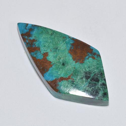 6.57 ct Multicolor Chrysocolla Stone, Natural Chrysocolla in Rhomb Cabochon Shape for Sale