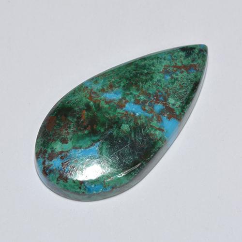 11.56 ct Multicolor Chrysocolla Gemstone, Chrysocolla Gem in Pear Cabochon Shape for Sale.