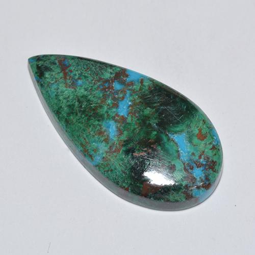 11.56 ct Multicolor Chrysocolla Stone, Natural Chrysocolla in Pear Cabochon Shape for Sale
