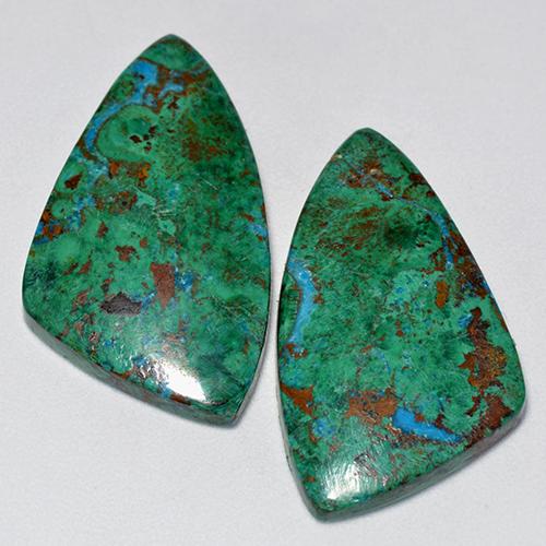 19.16 ctw Multicolor Chrysocolla Gemstones, Chrysocolla Gems in Fancy Cabochon Shape for Sale.