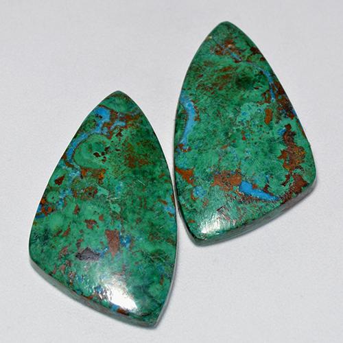 19.16 ctw Multicolor Chrysocolla Stones, Natural Chrysocolla in Fancy Cabochon Shape for Sale
