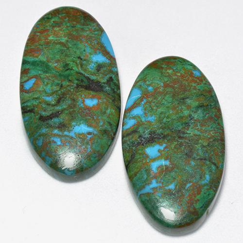 Multicolor Chrysocolla Gem - 12ct Oval Cabochon (ID: 518563)
