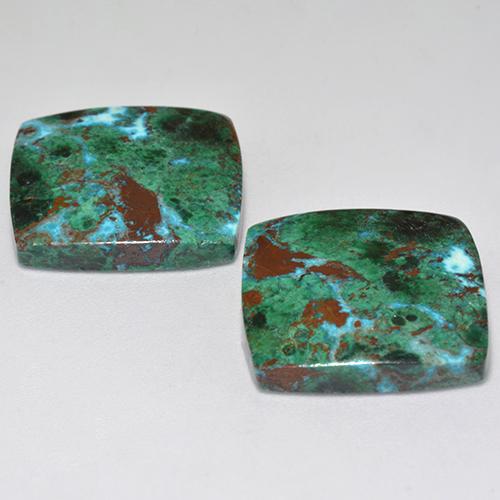 Chrysocolla Gemstones in 17.4 x 17.4 mm Size for Sale, Chrysocolla Stones in Multicolor Color