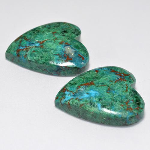 Chrysocolla Gemstones in 18.1 x 17.6 mm Size for Sale, Chrysocolla Stones in Multicolor Color