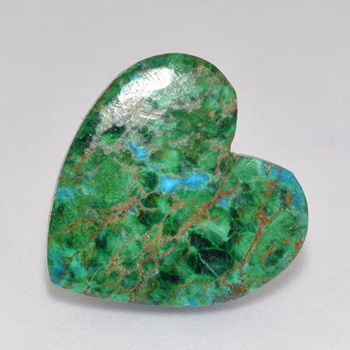 8.01 ct Multicolor Chrysocolla Stone, Natural Chrysocolla in Heart Cabochon Shape for Sale