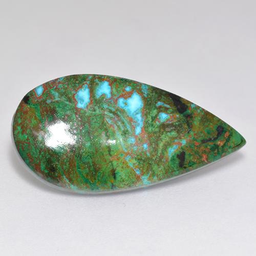 10.91 ct Multicolor Chrysocolla Stone, Natural Chrysocolla in Pear Cabochon Shape for Sale