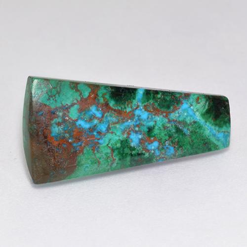 5.47 ct Multicolor Chrysocolla Gemstone, Chrysocolla Gem in Fancy Cabochon Shape for Sale.