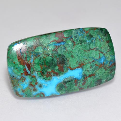 11.95 ct Multicolor Chrysocolla Gemstone, Chrysocolla Gem in Cushion Cabochon Shape for Sale.