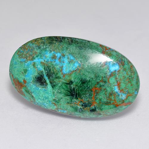 9.75 ct Multicolor Chrysocolla Gemstone, Chrysocolla Gem in Oval Cabochon Shape for Sale.
