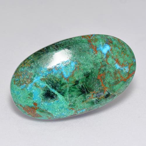 9.75 ct Multicolor Chrysocolla Stone, Natural Chrysocolla in Oval Cabochon Shape for Sale