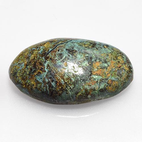 Chrysocolla Gemstone in 21.7 x 14.9 mm Size for Sale, Chrysocolla Stone in Multicolor Color
