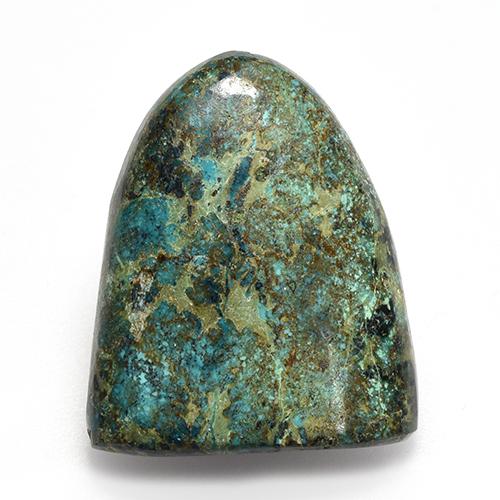 Multicolor Chrysocolla Gem - 15.6ct Fancy Cabochon (ID: 519077)