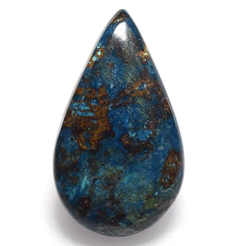 16.67 ct Multicolor Chrysocolla Gemstone, Chrysocolla Gem in Pear Cabochon Shape for Sale.