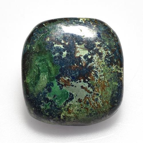Multicolor Chrysocolla Gem - 18.9ct Cushion Cabochon (ID: 519080)
