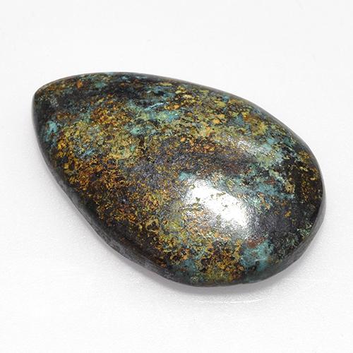 15.48 ct Multicolor Chrysocolla Stone, Natural Chrysocolla in Pear Cabochon Shape for Sale