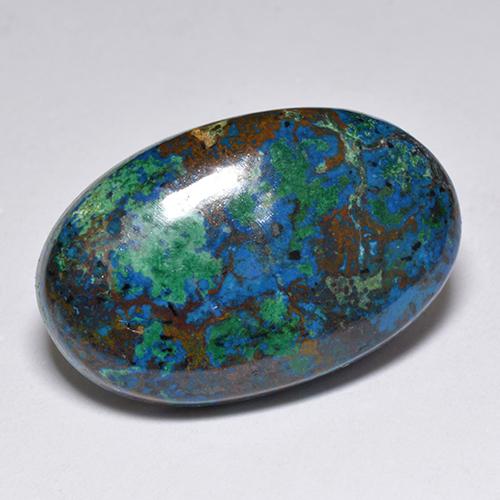 19.68 ct Multicolor Chrysocolla Gemstone, Chrysocolla Gem in Oval Cabochon Shape for Sale.