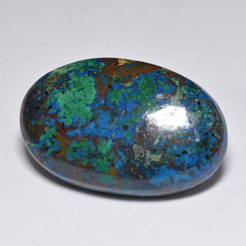 19.68 ct Multicolor Chrysocolla Stone, Natural Chrysocolla in Oval Cabochon Shape for Sale