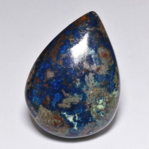 Multicolore Chrysocolle gemme - 30.7ct Poire cabochon (ID: 519721)