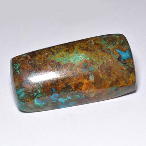33.17 ct Multicolor Chrysocolla Gemstone, Chrysocolla Gem in Cushion Cabochon Shape for Sale.