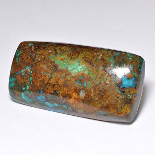 33.17 ct Multicolor Chrysocolla Stone, Natural Chrysocolla in Cushion Cabochon Shape for Sale