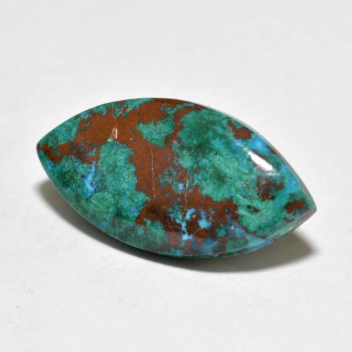 7.10 ct Multicolor Chrysocolla Gemstone, Chrysocolla Gem in Marquise Cabochon Shape for Sale.