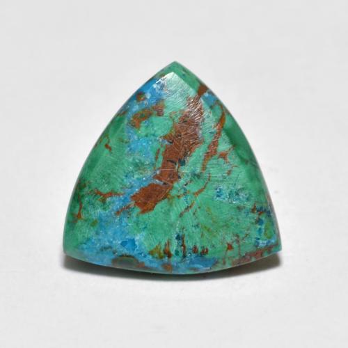 2.64 ct Multicolor Chrysocolla Gemstone, Chrysocolla Gem in Trillion Cabochon Shape for Sale.