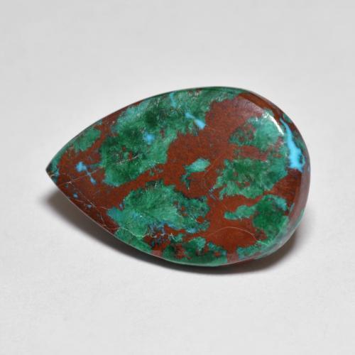 5.19 ct Multicolor Chrysocolla Stone, Natural Chrysocolla in Pear Cabochon Shape for Sale