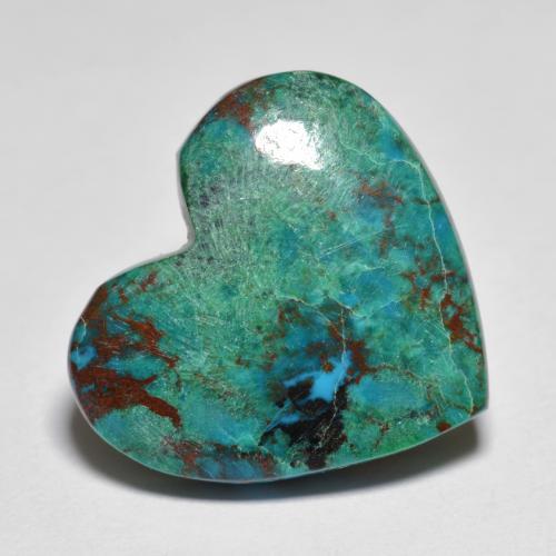 8.56 ct Multicolor Chrysocolla Stone, Natural Chrysocolla in Heart Cabochon Shape for Sale