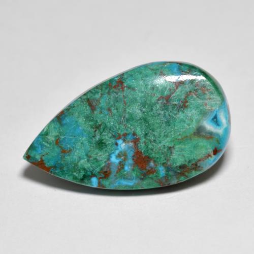 Multicolor Chrysocolla Gema - 7.5ct Cabujón Pera (ID: 603140)