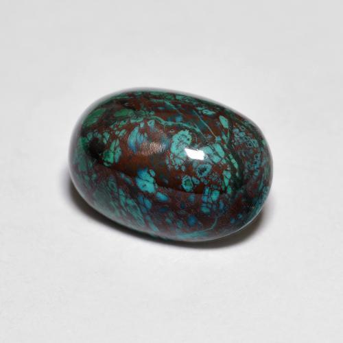 4.03 ct Multicolor Chrysocolla Gemstone, Chrysocolla Gem in Oval Cabochon Shape for Sale.