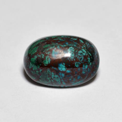 4.03 ct Multicolor Chrysocolla Stone, Natural Chrysocolla in Oval Cabochon Shape for Sale