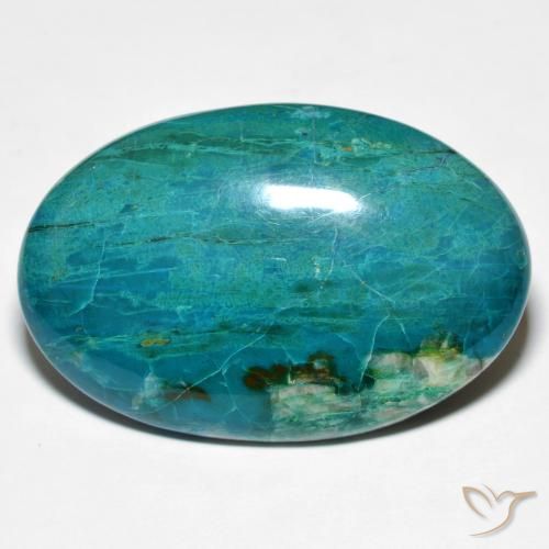 Crisocolla Ovale cabochon da 36,15 ct dall'Australia, dimensione 32,9 x 21,7mm, purezza Opaque, pietra preziosa naturale non trattati, Crisocolla 1pc in colore Blu Medio Verde, durezza Mohs di 2 - 4, Photo A